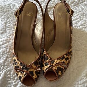 Stuart Weitzman Brown and Tan Wedge Shoes